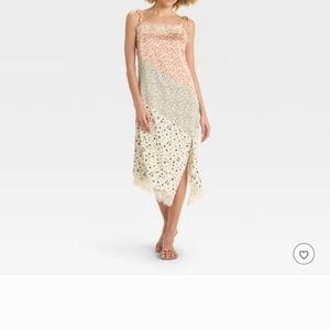 Chic Women's Midi Dress in Pink and Cream